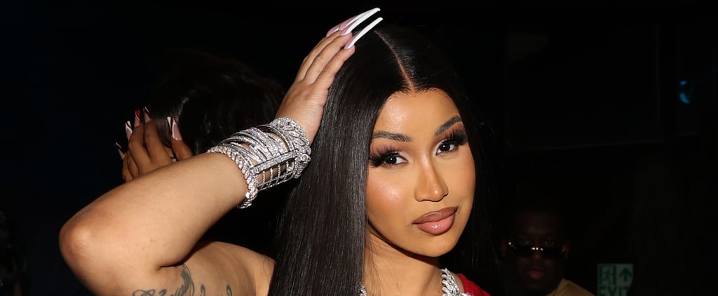 Cardi B Pairs Her Butt-Baring Dress With a Deep French Manicure