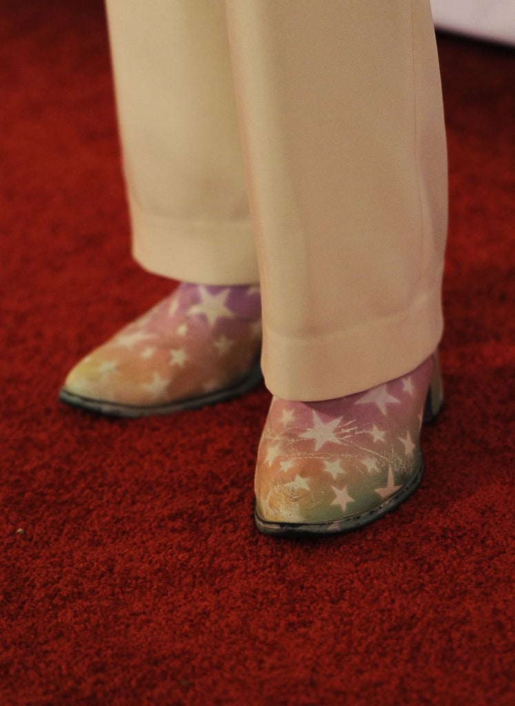 Jenny Lewis gave off major hippie vibes in her star-spangled tie-dyed boots.