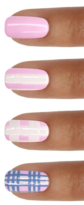 Essie Uniform Plaid Nail Art How-To