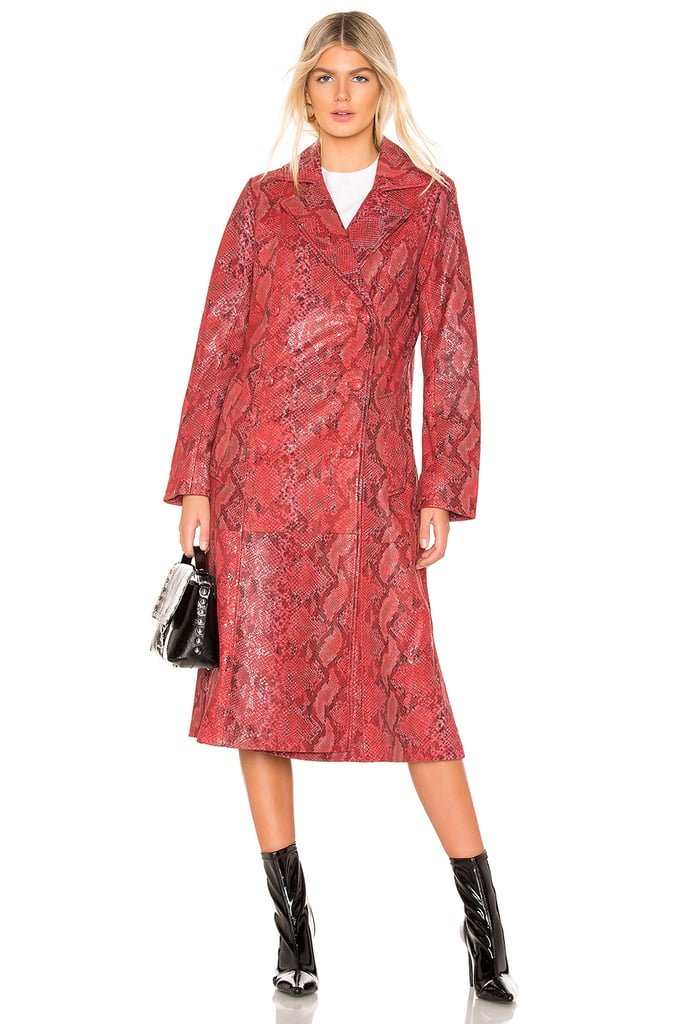 Our Pick: L'Academie The Serpent Leather Trench Coat in Snake