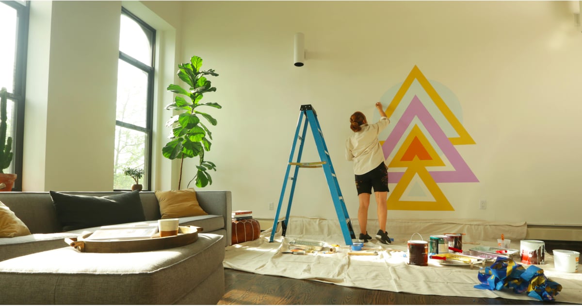 Geometric Wall Mural DIY | POPSUGAR Home