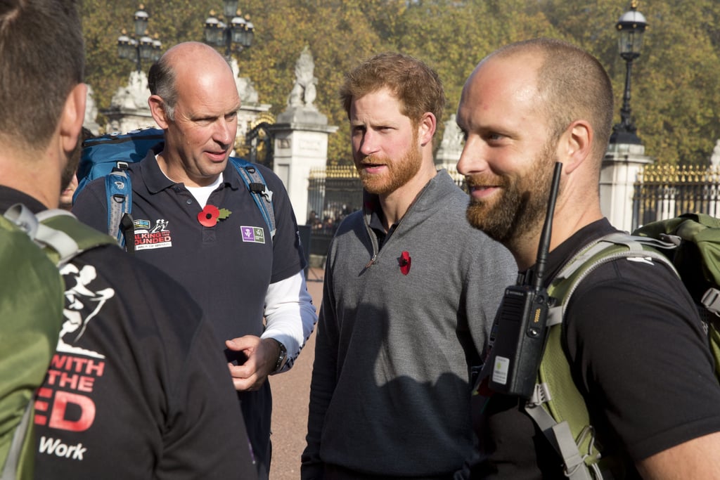 Prince Harry Meets Veterans From the Walk of Britain