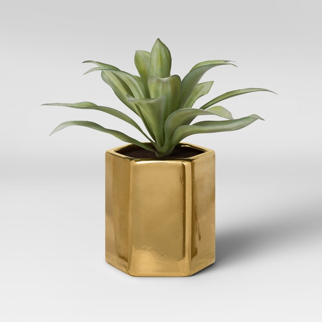 Artificial Small Plant With Gold Pot
