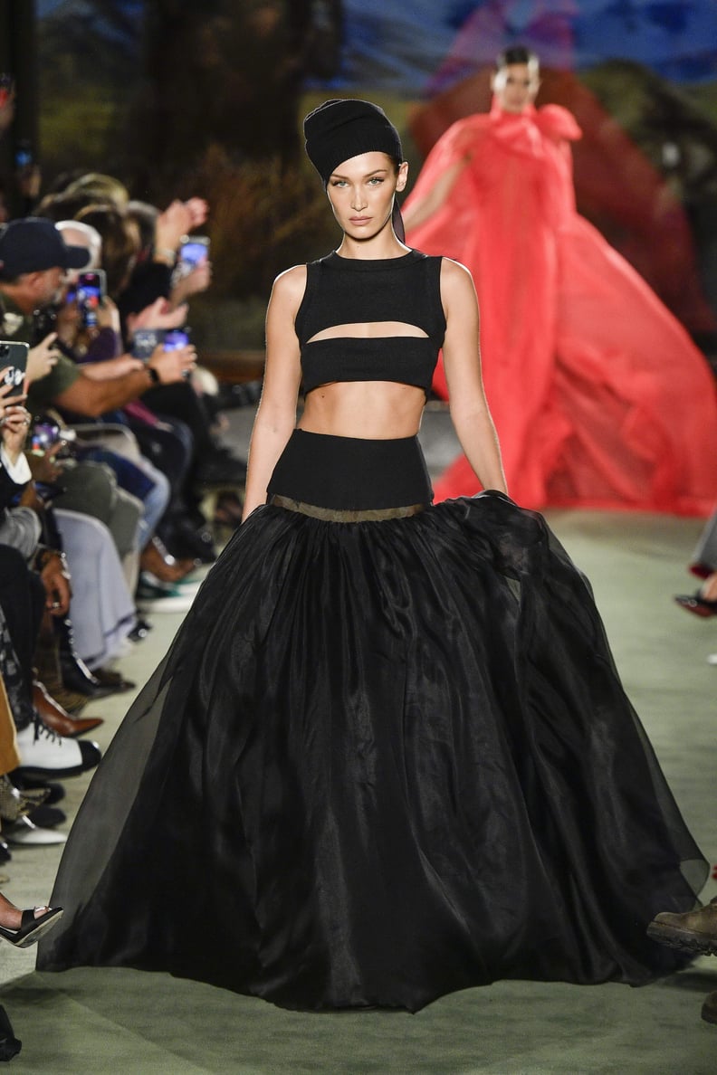 Bella Hadid on the Brandon Maxwell Fall 2020 Runway at New York Fashion Week