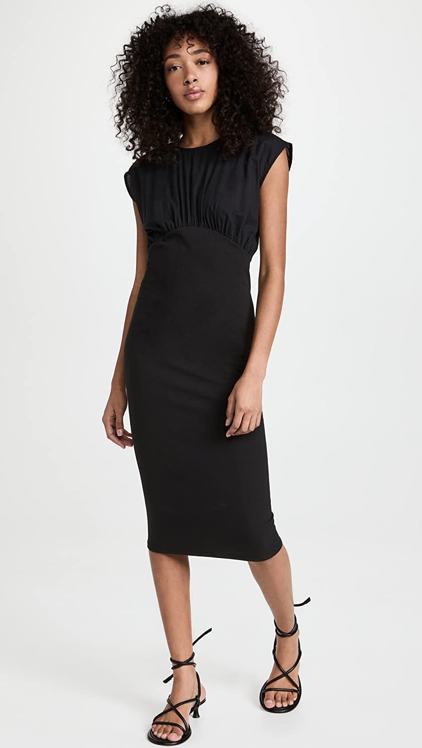 Mixed media bodycon top dress