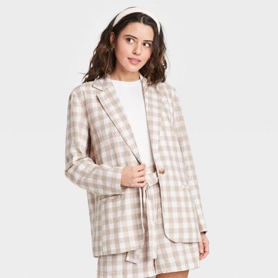 A New Day Women's Gingham Check Blazer