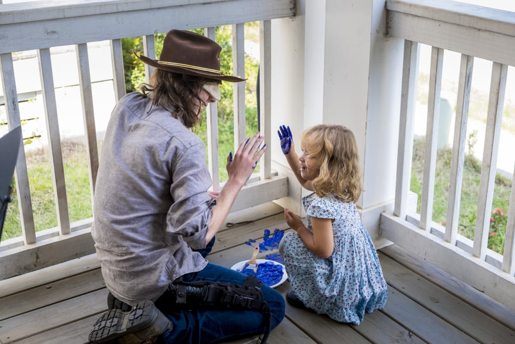 Rick may be busy fighting a war against the Saviors, but Judith is not. In the quiet moments before the Saviors rain hellfire on the quiet community of Alexandria, I would imagine Carl would want to revel in the serenity and quietude of the day, especially with his sister. He'll have to talk to Rick later, but he has all day to soak up some love from Judith.