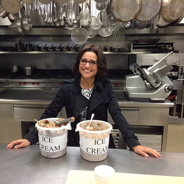 Julia shared a behind-the-scenes shot of the hit clip she filmed for the dinner. "Thank you @MichelleObama for letting me break into your kitchen," she wrote. 
Source: Instagram user officialjld