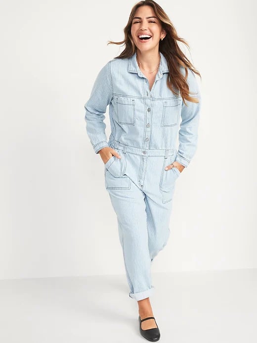 Railroad Stripe Workwear Jean Jumpsuit