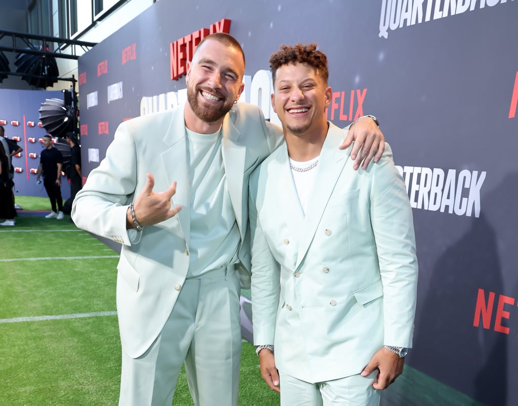 Travis Kelce and Mom Donna Kelce at the Quarterback Premiere