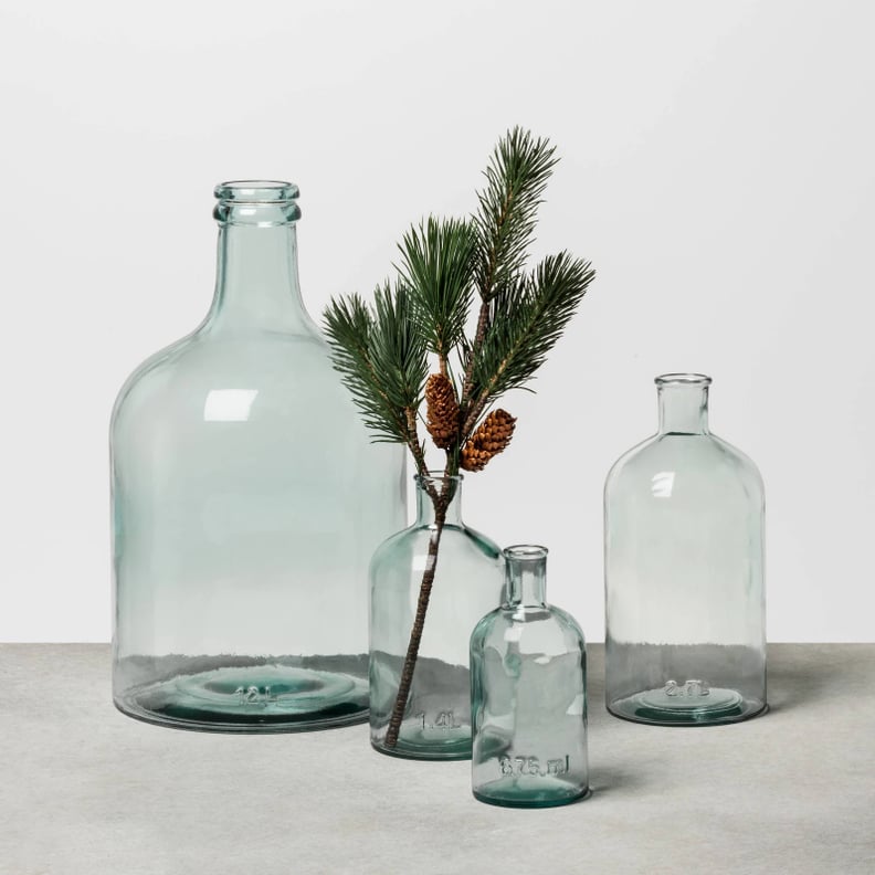 炉&与木兰透明玻璃花瓶