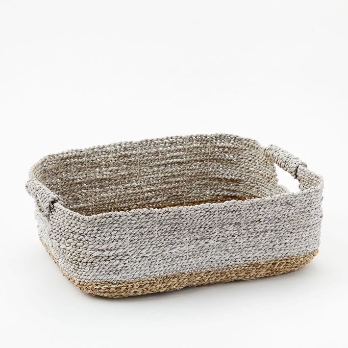Two-Tone Woven Baskets, Natural/White, Underbed Basket