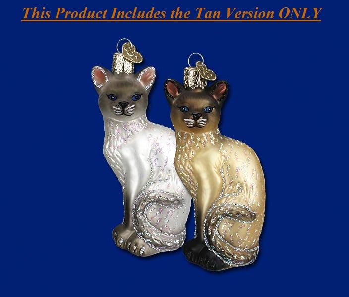 Siamese Cat Glass Ornament