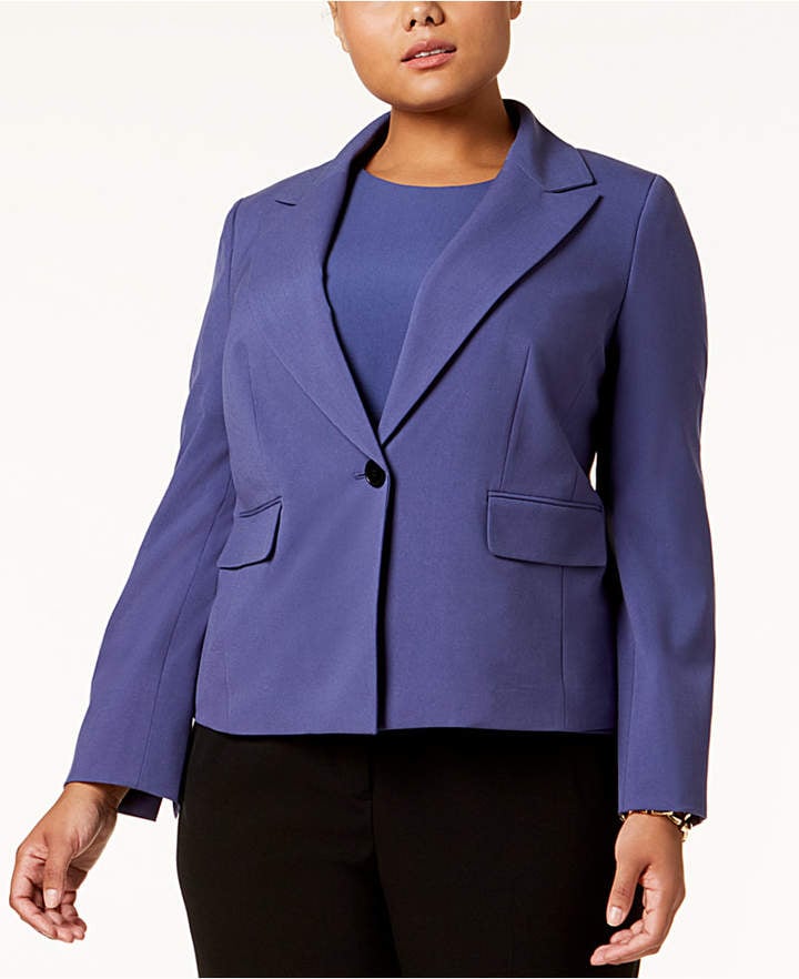 Nine West Plus Size One-Button Blazer