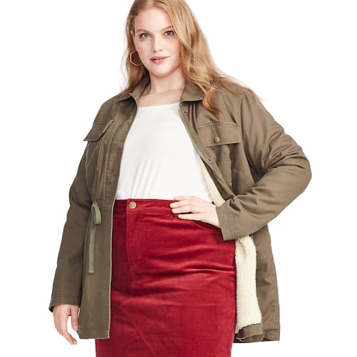 East Adeline by Dia&Co Plus Size Sherpa-Lined Utility Jacket