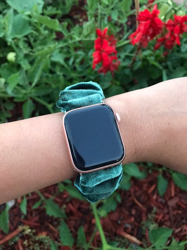 Green Velvet Scrunchie Watch Band