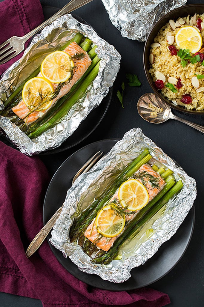 Get the recipe: salmon and asparagus baked in foil