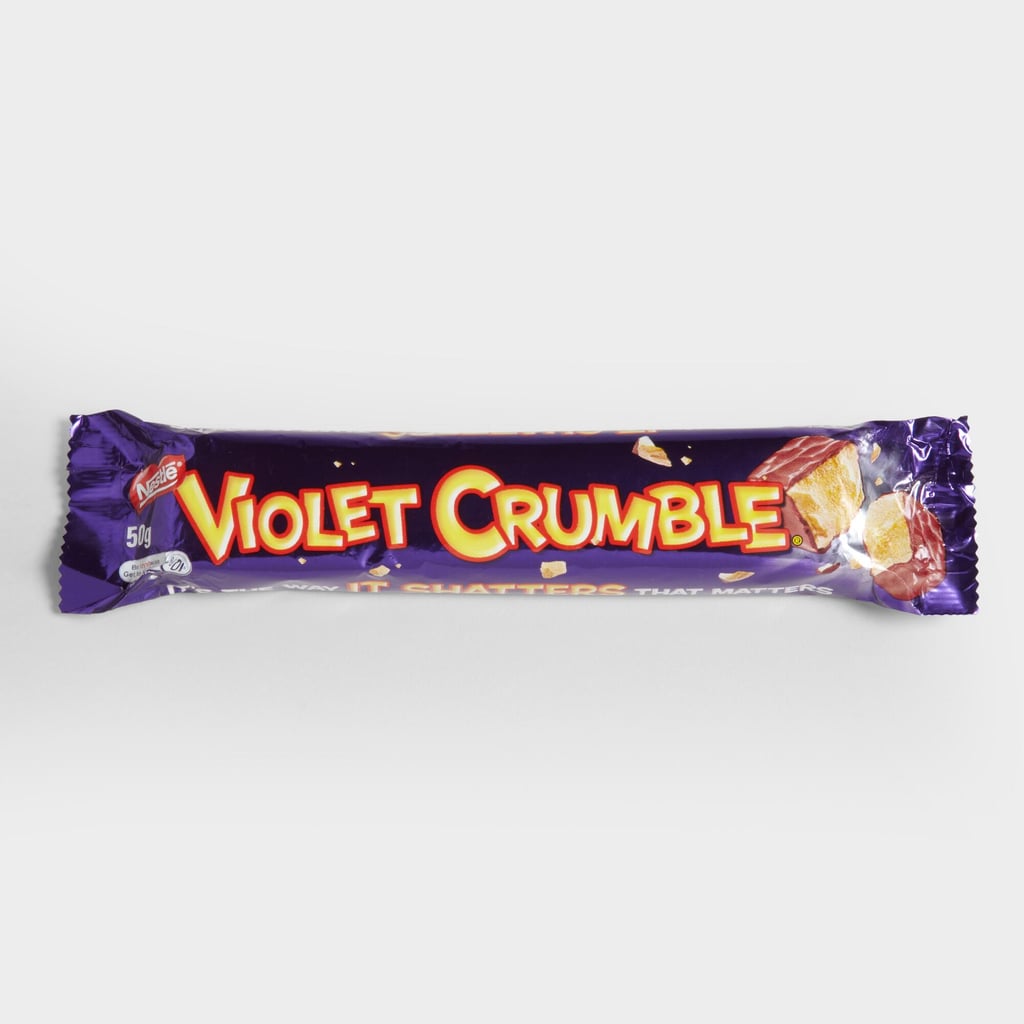 This Australian bar doesn't taste like violet, but it does have a honeycomb toffee center covered in milk chocolate. 
Shop it: Nestlé Australia Violet Crumble Bar ($4)