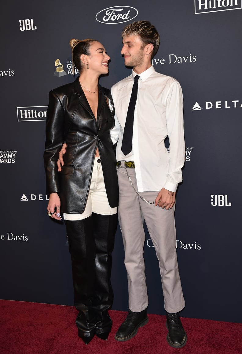 Dua Lipa and Anwar Hadid at Clive Davis's 2020 Pre-Grammy Gala in LA