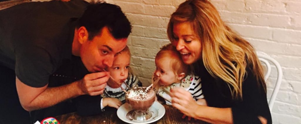 Jimmy Fallon Eats Frozen Hot Chocolate With Daughters