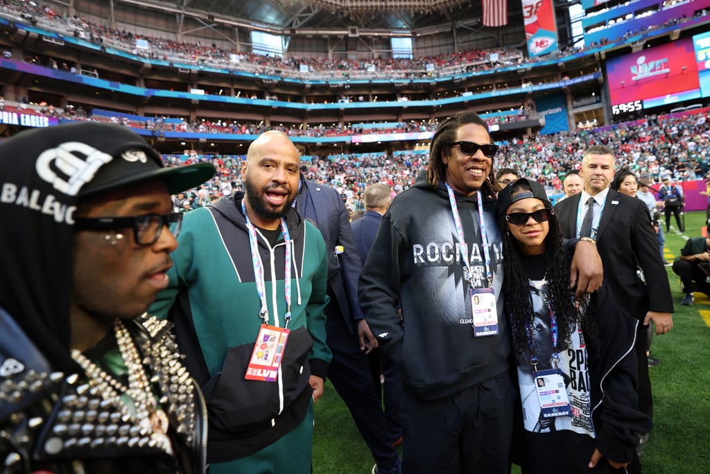 JAYZ and Blue Ivy Carter at the 2023 Super Bowl POPSUGAR Celebrity