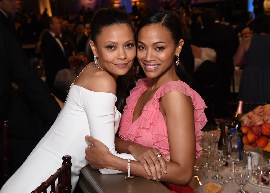 Thandie Newton and Zoe Saldana shared a sweet embrace in 2017.
