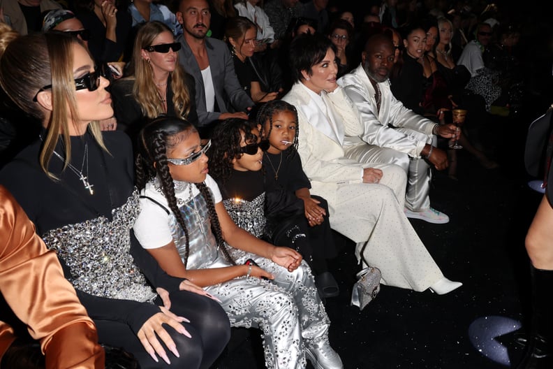 MILAN, ITALY - SEPTEMBER 24: Khloe Kardashian, Kris Jenner and family are seen on the front row of the Dolce & Gabbana Fashion Show during the Milan Fashion Week Womenswear Spring/Summer 2023 on September 24, 2022 in Milan, Italy. (Photo by Daniele Ventur