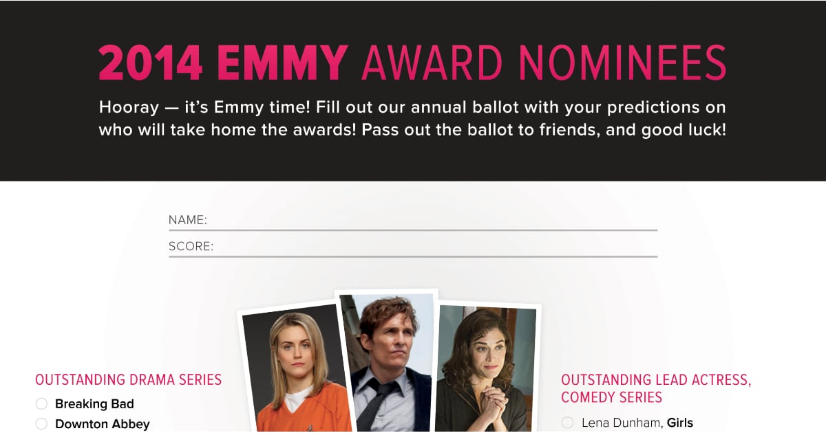 Printable Emmy Ballot 2022 Printable World Holiday