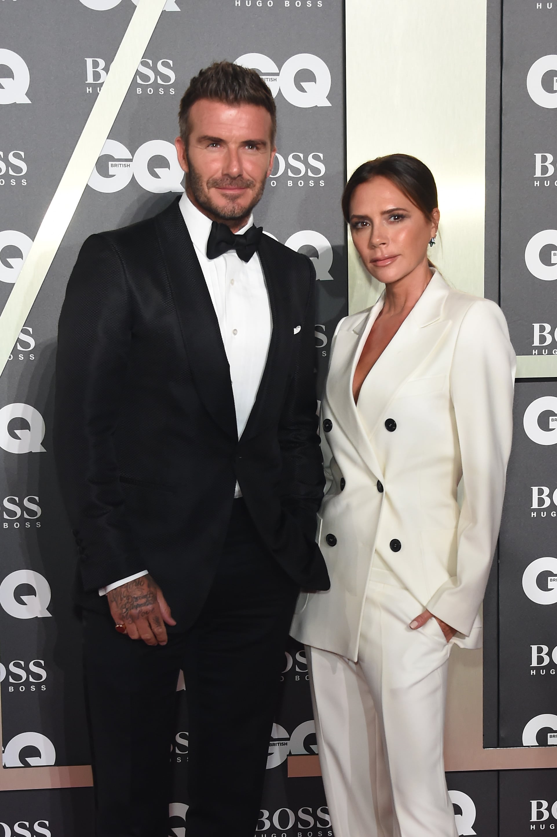 LONDON, ENGLAND - SEPTEMBER 03: David Beckham and Victoria Beckham attend GQ Men Of The Year Awards 2019 in association with HUGO BOSS at Tate Modern on September 03, 2019 in London, England. (Photo by David M. Benett/Dave Benett/Getty Images for Hugo Boss)