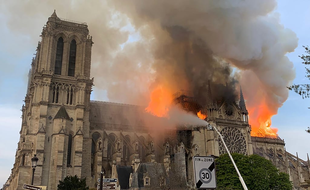 Notre-Dame Cathedral Fire in Paris on April 15, 2019