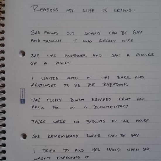 Man Writes Down Reasons His Wife Cries