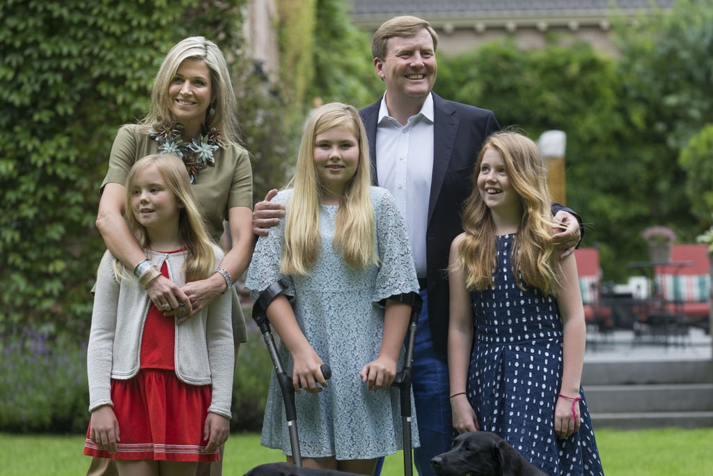 King Willem-Alexander, Queen Máxima, and Princesses Catharina-Amalia, Alexia, and Ariane in Wassenaar, The Netherlands.