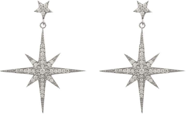 Latelita London Star Burst Drop Earring Silver