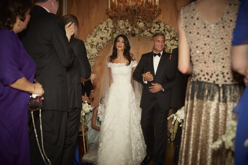Amal Alamuddin and George Clooney Walking Down the Aisle