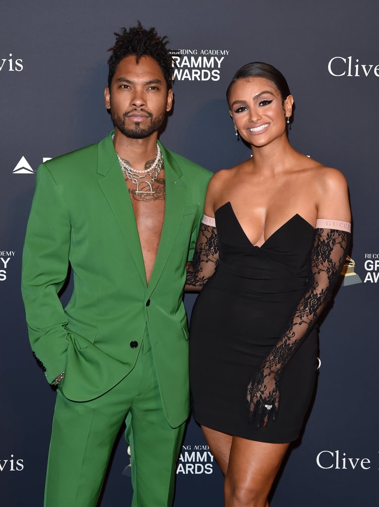 Miguel and Nazanin Mandi at Clive Davis's 2020 Pre-Grammy Gala in LA