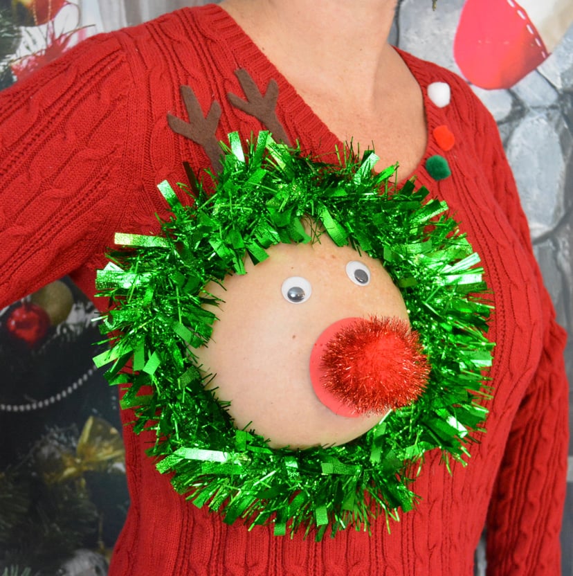 Reindeer boob new arrivals ugly sweater