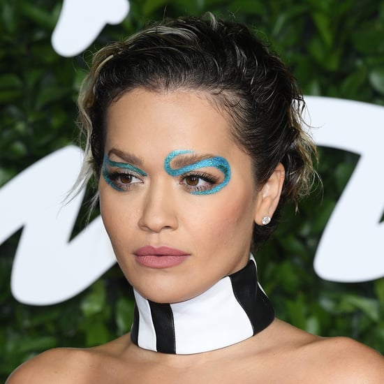 Rita Ora's Bold Blue Eyeliner at British Fashion Awards 2019