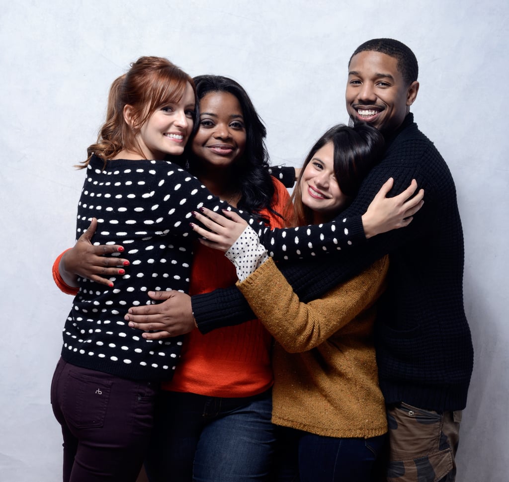 The stars of Fruitvale Station — Ahna O'Reilly, Octavia Spencer, Melonie Diaz, and Michael B. Jordan — took a sweet snap together while promoting the film in 2013.