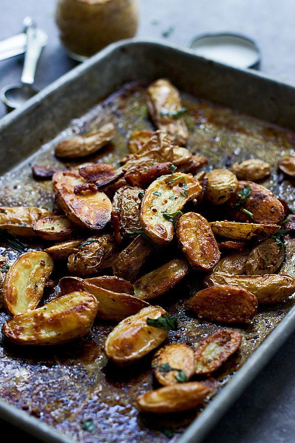 Bacon Roasted Fingerling Potatoes With Stone-Ground Mustard and Tarragon