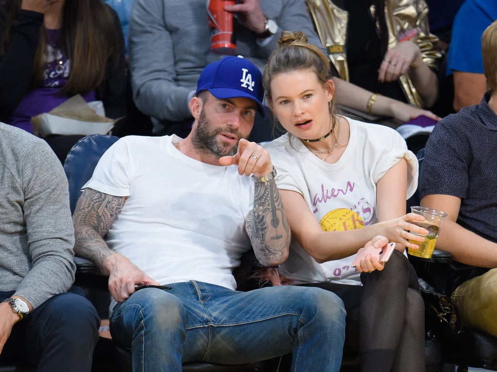Adam Levine and Behati Prinsloo at Lakers Game November 2016