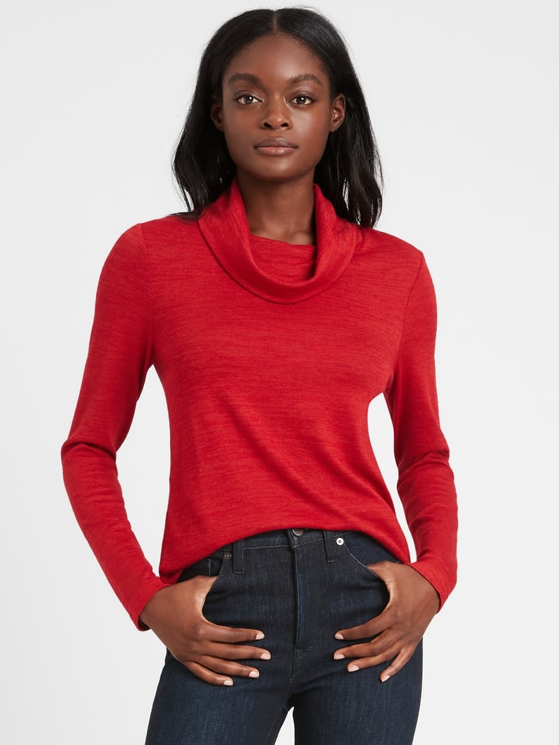 Banana Republic Luxespun Cowl-Neck T-Shirt