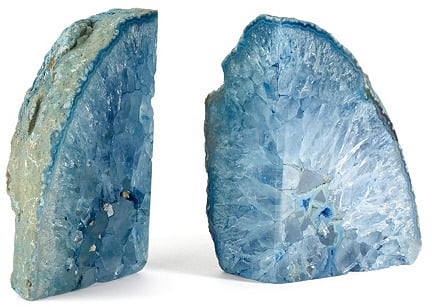 Philmore USA Pair of Agate Bookends, Blue ($79)