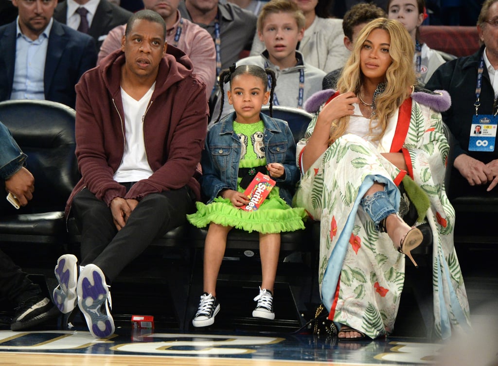 Beyonce With Jay Z and Blue Ivy at NBA All-Star Game 2017
