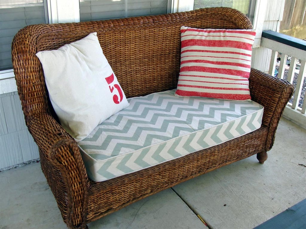 Upcycle Your Crib Mattress Into a Wicker Love Seat