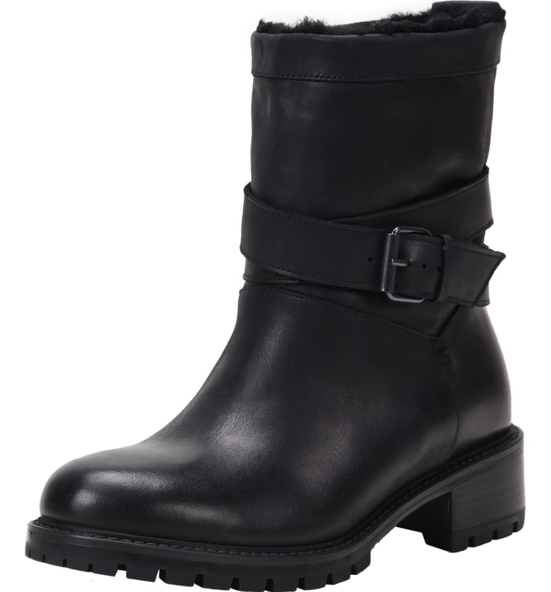 Ross & Snow Genuine Shearling Lined Moto Boot