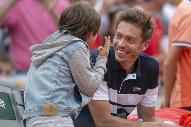 Nicolas Mahut and His Son During the French Open