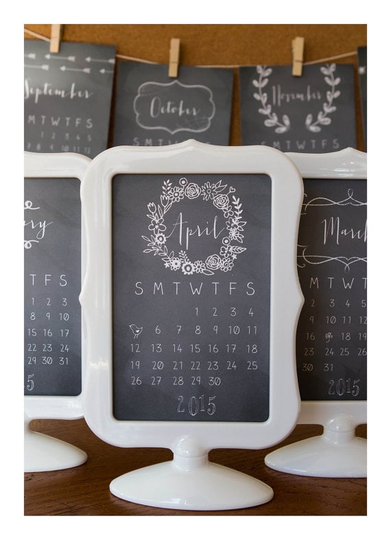 Lemonade Paperie Chalkboard Calendar With Pedestal Frame