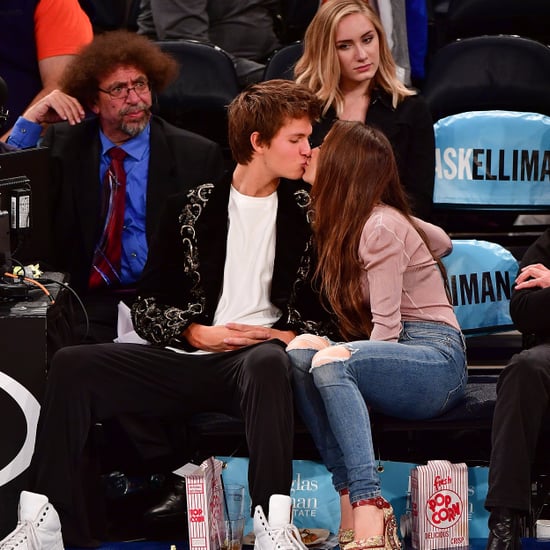 Ansel Elgort and Violetta Komyshan at Knicks Game Oct. 2016