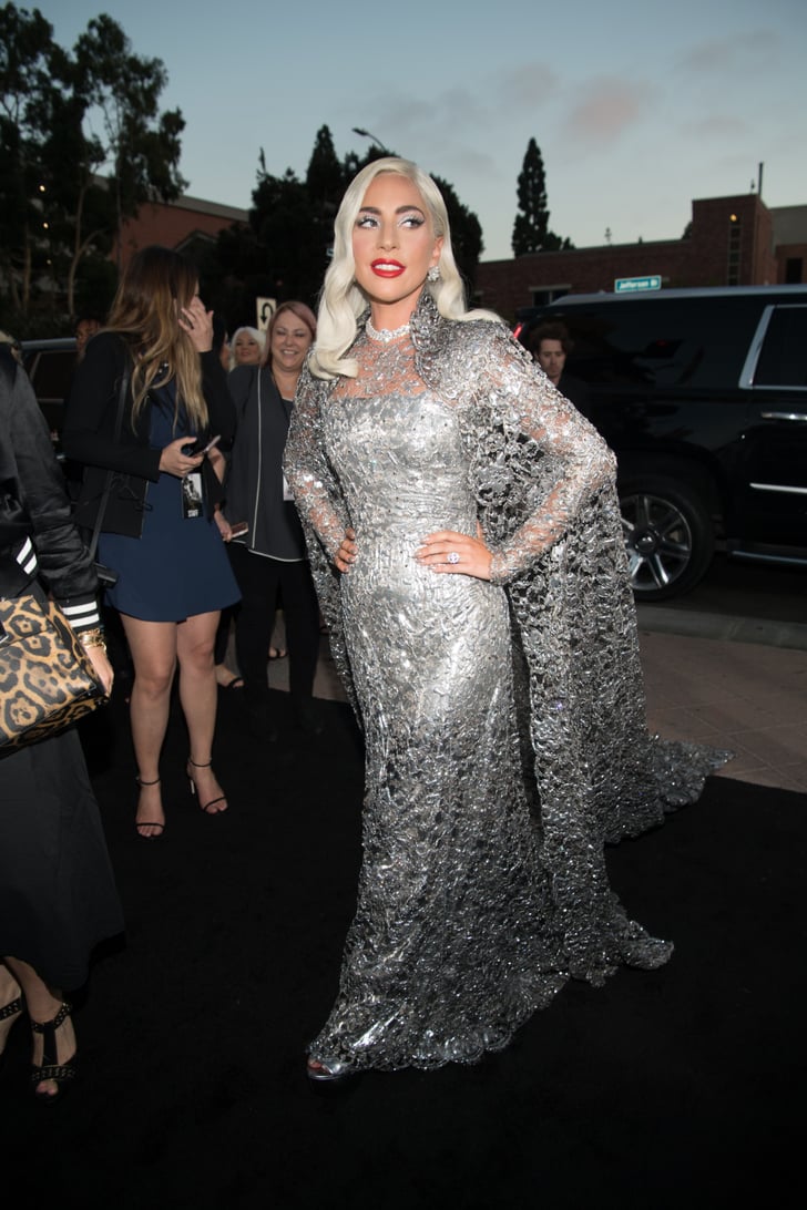 Lady Gaga S Silver Dress A Star Is Born Premiere Sept 2018 Popsugar Fashion Photo 4