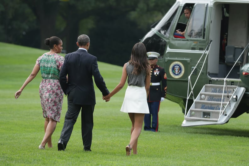 When Barack held hands with his ladies.